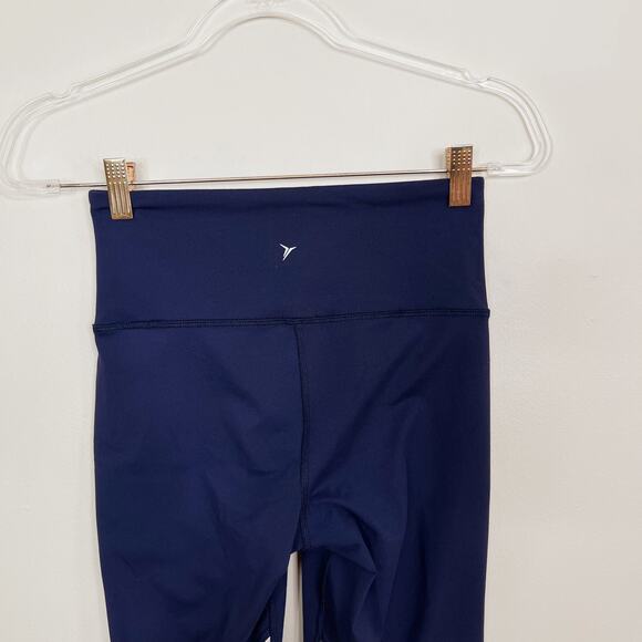 Old Navy Elevate Ankle Zip Colorblock Leggings Navy Blue Green Pink Small Womens - Picture 5 of 8